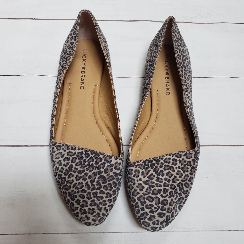 Lucky Brand Archh Leopard Print Leather Flats